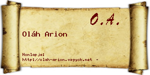 Oláh Arion névjegykártya